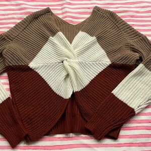 Reversible Colorblock Knit Sweater